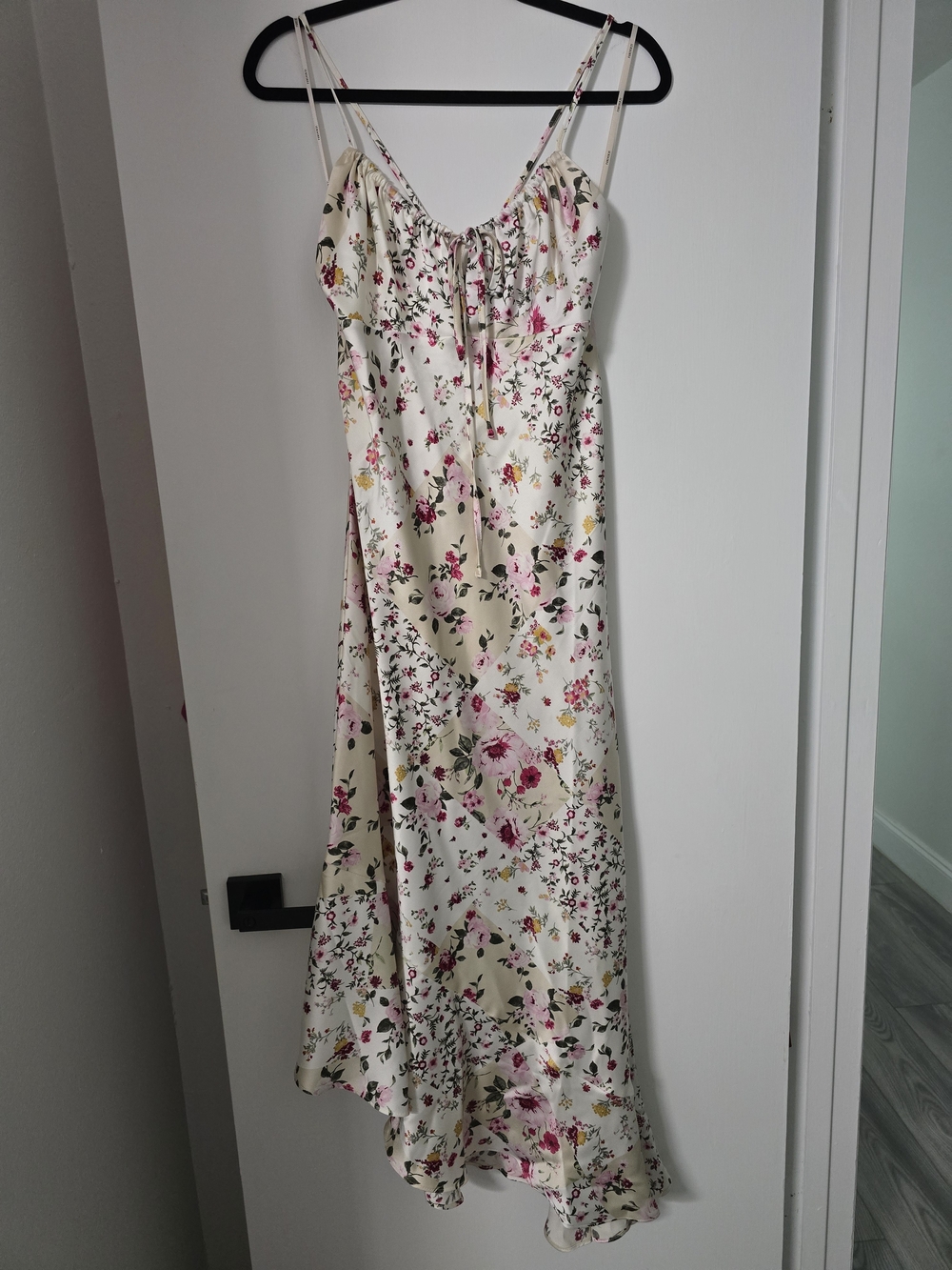 Forever 21 Ivory Maxi Slip Dress with Floral Print
